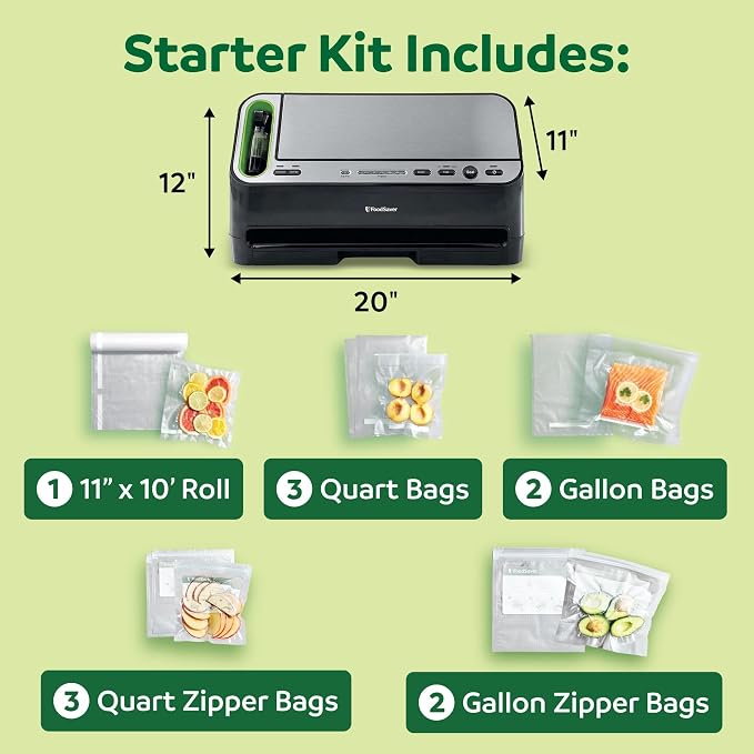 FoodSaver V4400 2-in-1 Vacuum Sealer Machine with Automatic Vacuum Sealer Bag Detection and Starter Kit - Image 4