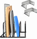 Kitchen Cutting Board Organizer Rack, 5-Slot Storage Holder for Boards, Bakeware, Cookie Sheets (2pc Black) by BanYakong