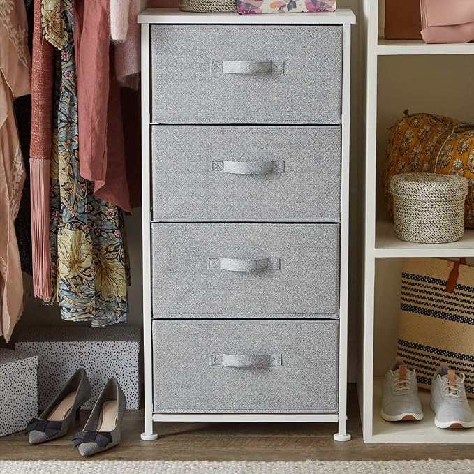 Amazon Basics Fabric 4-Drawer Storage Organizer Unit for Closet, Bedroom, White - Image 11