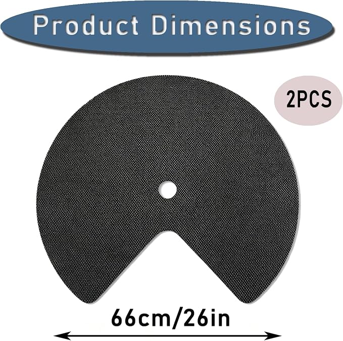 2 Pack 26 Inch Lazy Susan Shelf Liner, Non Adhesive Non Slip Composite Circle Mat for Kitchen Cabinet Corner Shelf Fridge Refrigerator Drawer Pantry Sink, Easy to Clean, Black - Image 2