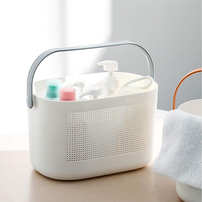 Plastic Portable Shower Caddy Basket, Storage Organizer, Grey, 2 Pack | Bottom Drain Holes, Keep Dry, Sturdy and Durable, Easy to Carry for Bathroom, Kitchen, Dorm Room, RV, College - Image 5