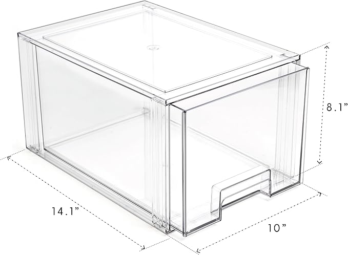 BINO | Stackable Storage Drawers, Tall Large - Clear | THE CRATE COLLECTION | Storage Bins With Drawers | Bathroom Organizers | Under Sink Organizer | Vanity Cabinet Home Organization - Image 3