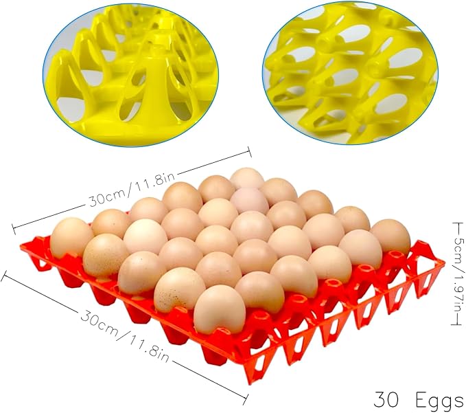 15-Pack Reusable Plastic Egg Tray Egg Crates 30-Egg Flats for Home Chicken Farmers, Stackable Egg Cartons Hold Multiple Eggs, Great for Storing, Sorting, and Shipping Eggs, Durable and Reusable - Image 6
