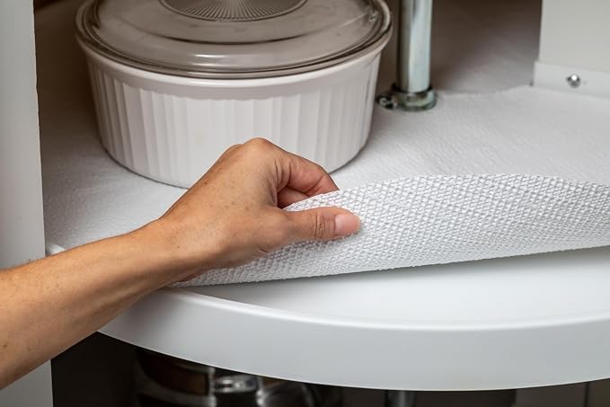 Smooth Top EasyLiner Lazy Susan Liner Kit – Easy-to-Install Circular Non-Slip Lazy Susan Shelf Liner, Kitchen Cupboards and Shelves, 30 in Diameter, White, 2-Pack - Image 6