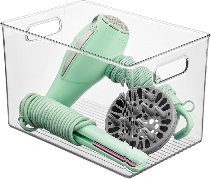 iDesign Large Clear Plastic Storage Bin | For Bathroom or Vanity, Organizer for Hair Tools, Organizer for Shampoo Bottles - Image 8