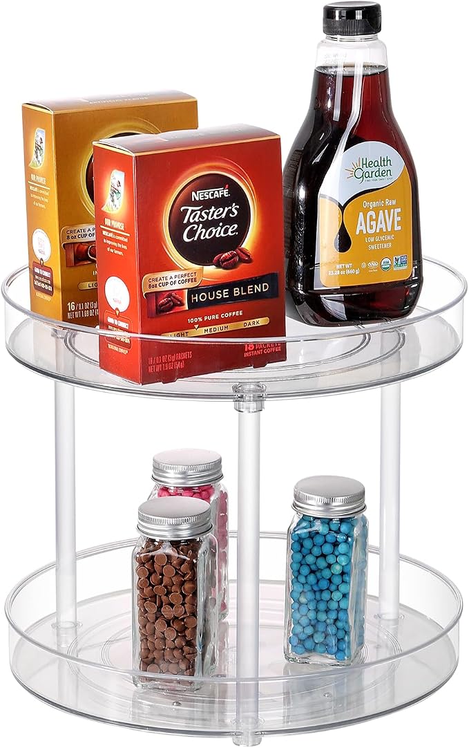 Clear Lazy Susan Turntable Organizer, Rotating Spice Rack Kitchen Pantry Organization and Storage, Medicine Cabinet Organizer, Cosmetic Makeup Organizer for Vanity, Perfume, Bathroom, Refrigerator - Image 8