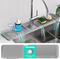 24 Inch Longer Faucet Mat for Kitchen Sink [5° Slope Fast Self-draining]Bathroom Kitchen Sink Splash Guard Silicone Sinks Faucet Mat Splash Guard for Kitchens Sinks Area Tidy Splashs Draining Mats by Snoquir