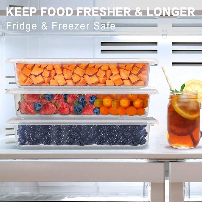 SILIVO Fridge Produce Saver Containers (3 Pack) - 2.5L Drain Tray Keeps Veggies, Fruits, Lettuce Fresh - Image 6