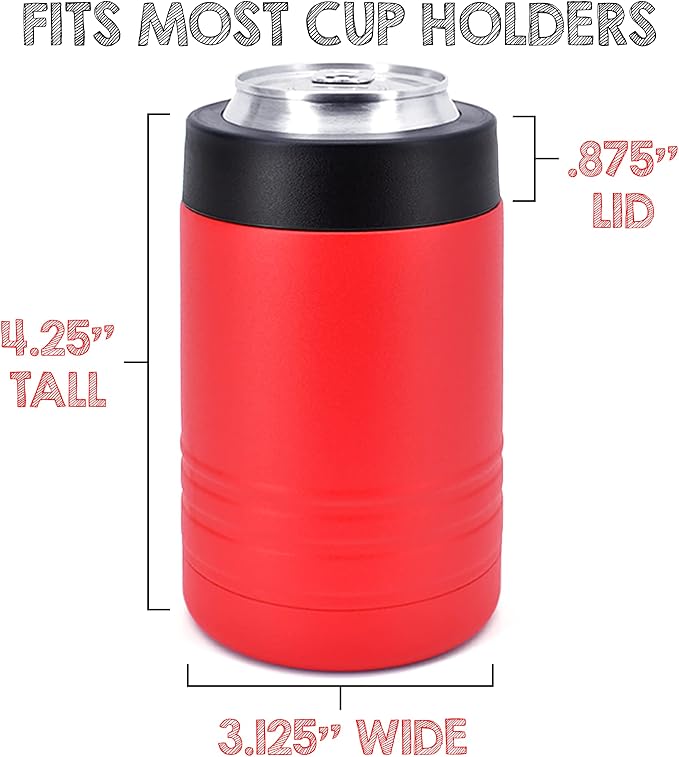 Clear Water Home Goods 4-in-1 12 oz Can Cooler Red | Double Wall Vacuum Insulated 18/8 Stainless Steel, Fits 12 oz Cans & Bottles and 16 oz Cans, Powder Coated Finish - Image 5