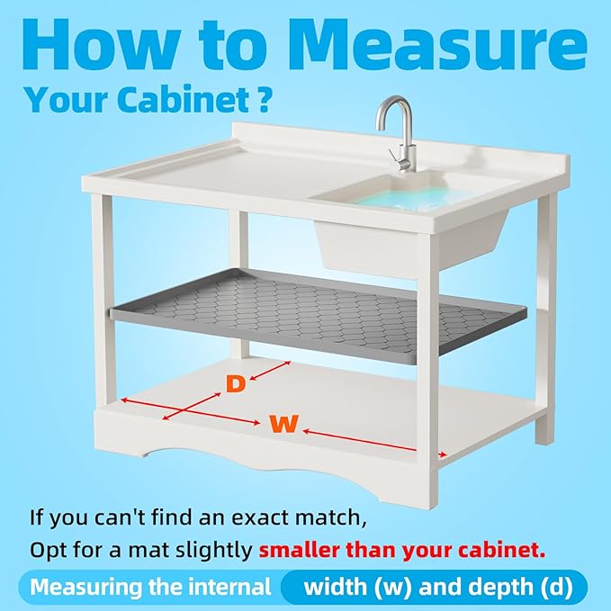 Winisok Waterproof Under Sink Mat 40" x 19", Silicone Mat, Black | Raised Edge Traps Spills & Leaks, Shelf Liner, Cabinet Protector, for Kitchen, Bathroom, Boots, Pets, Home Essentials - Image 6