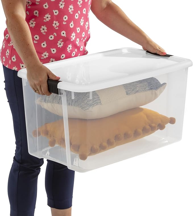 Sterilite 20-Pack Ultra Latching Box, Storage Bins with Lids, Clear Plastic, 70 Quart - Heavy-Duty Organizing Containers for Closet, Bathroom, and Office - Image 9
