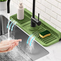14.6 inch Faucet Mat for Kitchen Sink Splash Guard[7° Slope Fast Self-draining][Snap Lock Fit]Kitchen Sink Faucet Mat Splash Guard Kitchen Sink Area Water Splash Guard Behind Faucet Draining Mat by Snoquir