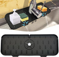 Kitchen Faucet Sink Splash Guard - Faucet Guard & Draining Mat Black | Silicone water catcher mat, Sink drain pad behind fauce; Sink rubber mat, Faucet Mat, kitchen bathroom protect around faucet by Gosmol