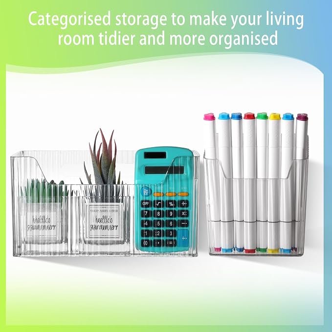 SiliFine 8 Pcs Cabinet Door Organizer Bin Wall Mount Organizer,3.94'',Clear - Image 3