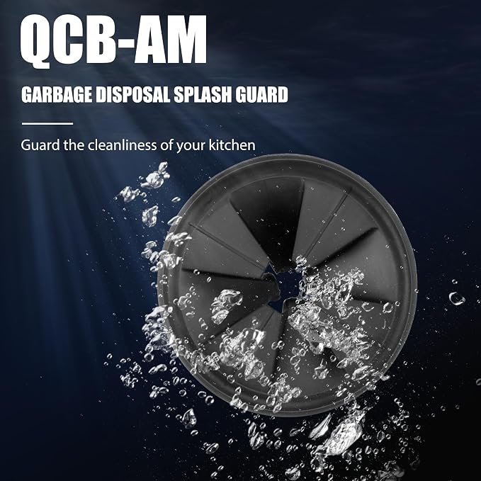 3 3/8" Garbage Disposal Splash Guard Replacement for InSinkErator Evolution | QCB-AM rubber Drain Insert, Sink Baffle, Garbage Disposer Accessories, Upgraded Removable Quiet Collar Drain Plugs, Black - Image 10