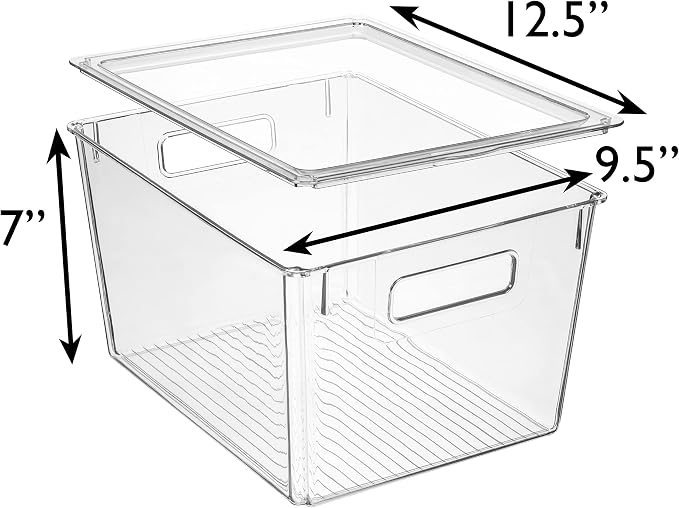 ClearSpace Storage Bin with Lid, Pantry & Desk Organizer, XL, 4 Pack | Plastic storage bins with lids for pantry, desk, and home organization - Image 6