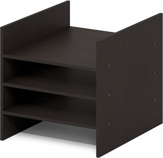 Furinno Cubicle 3-Shelf Cube Insert, 3-Tier Cube Organizer, Dark Oak | 12.9W x 12.9H, Shelf Accessory, Fits into Furinno Triple Thick Cubes, IKEA Kallax, for Organizers and Storage, - Image 11