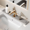 23.6 Inch Stone Faucet Mat for Kitchen Sink Splash Guard - Diatomite Quick Dry Stone Mat Kitchen Sink Protectors, Water-Absorbent Faucet Handle Drip Tray (Gray, 23.6" x 3.9") by Unknown