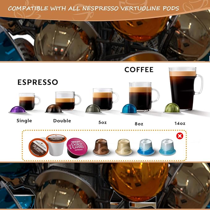 Nespresso Pods Holder Tower Stand,Vertuo Pod Holder 40 Pods Capacity,Black | Coffee Pods Holder Organizer Fits Vertuo Pods, 360°Revolving Pod Carousel, Space-Saving for Countertop,No Assembly Required - Image 4