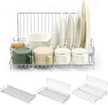 Collapsible Dish Drying Rack, Stainless Steel Folding Dish Rack | Foldable Small Dish Drying Drainer Racks for Kitchen Counter, Space-Saving & Compact Design, Silver by JMJEEMI