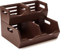 HOMESTEAD Stackable Solid Wood Storage Bins for Kitchen Pantry & Countertop, Ventilated Potato and Onion Basket Organizer with Handles, Wooden Produce Storage Containers, 3-Pack, Chestnut Finish by Homestead