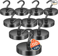 FINDMAG 10 Pack Black Magnetic Hooks, 110LB+ Heavy Duty Magnets with Hooks | Neodymium Magnetic Hooks for Cruise Cabins, Garage, Kitchen, Office, Locker, Strong Magnetic Hanger, Cruise Essentials 2026 by FINDMAG