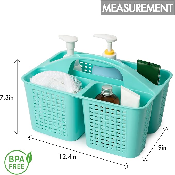 Tiawudi Portable Shower Caddy, Caddy Organizer with Handle, Plastic Shower Basket Hold Soap, Shampoo, Hair Supplies and Beauty Products, Cleaning Supplies Organizer for Home, Dorm, Shelf and Cabinet - Image 2