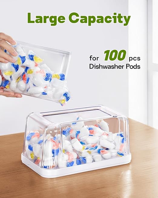 Kaen 3 in 1 Trash Bag Dispenser Under Sink Dishwasher Pod Organizer | Large Stackable Trash Bag Holder Garbage Bag Dispenser for 13/30/33 Gallon Bags, Clear Storage Bins Laundry Pods Container - Image 4