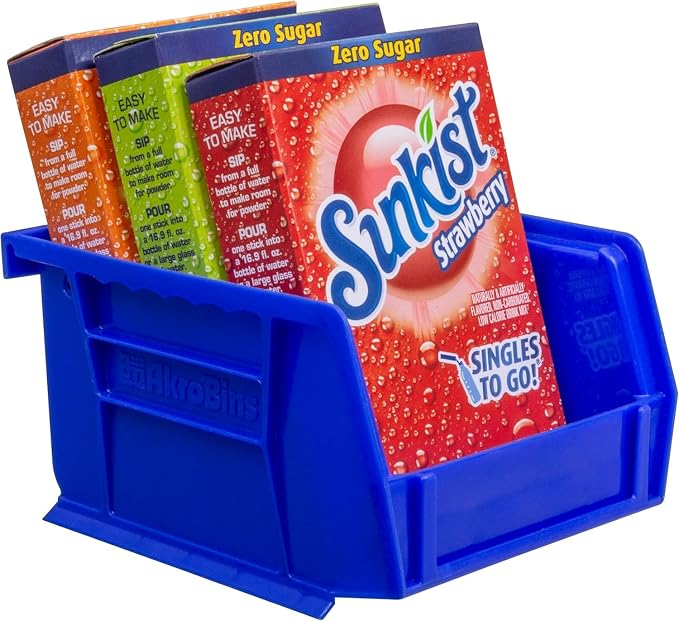 Akro-Mils 30210 AkroBins Plastic Storage Bins, Space-Saving Stackable Bins for Garage, Pantry, Craft Organization, 5" x 4" x 3", Blue, 6-Pack - Image 6