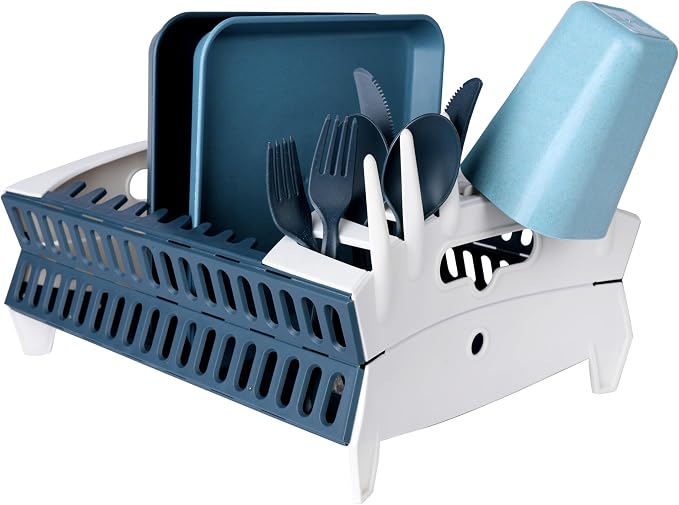 Coghlan's Snapfold™ Dish Rack – Portable Camp Kitchen Organizer, Space-Saving Foldable Dish Drying Rack with Dish and Utensil Slots, Drinkware Holder, for Camping, RVs, and Travel by Coghlans