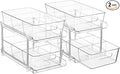 Vtopmart 2 Pack Larger Pull Out Bathroom Under Sink Organizer (M-Standard) | Slide-out drawers, Multi-purpose storage, Clear visibility, Easy Set-up by Vtopmart
