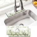 Sink Faucet Absorbing Mat, 2 Pack Drying Mat Around Faucet Sink Splash Guard Behind Faucet Sinkmat For Kitchen Bathroom Island Rv 15 * 5.5 Inch (38 * 14 cm) by BathtubMat