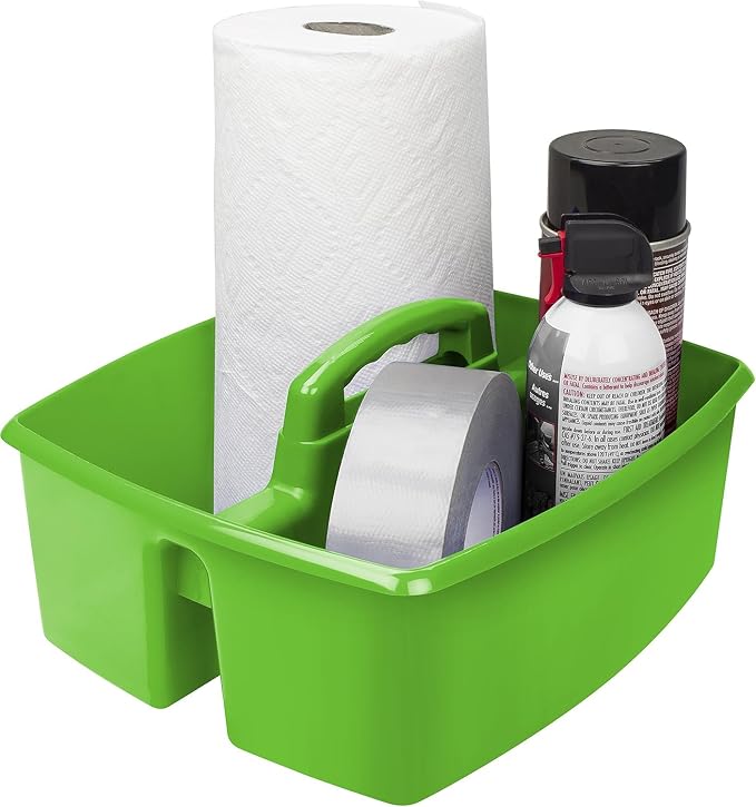 Storex 2-Compartment Large Caddy – Multipurpose Classroom Organizer with Handle, Assorted Colors, 6-Pack (00948E06C) - Image 3