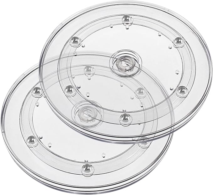 Jersvims 6 Inch Acrylic Turntable Platter, Transparent, 2Pcs | Round Rotating Plate, For Kitchen Pantry Cabinet Desk, Spice Cake Cookie Decorating by Jersvimc