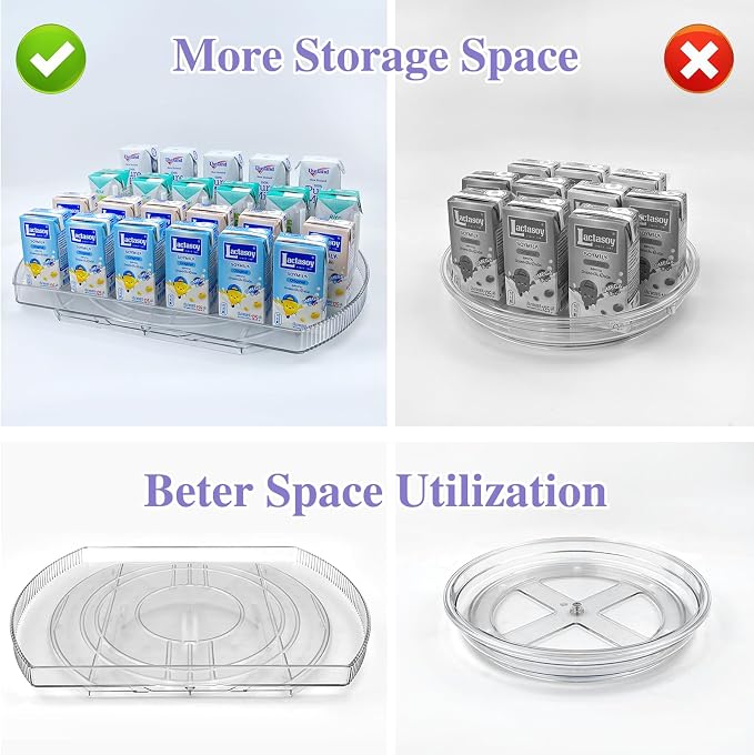 Incostar 360° Rotating Lazy Susan Turntable - Multifunctional Rectangular Organizer 16.5" x 11.1" for Refrigerator, Cabinet, Pantry, and Kitchen Countertop (1 Pack) - Image 7