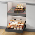Fokyfok Pull out Cabinet Organizer,11"-16"W,17"-24"D,Expandable,Adhesive | No Drill,3 Rails,Adjustable Slide out Drawers for Kitchen,Pantry,Roll out Shelves,for Cabinets Without Lip,Bathroom,Black,1PC by Fokyfok