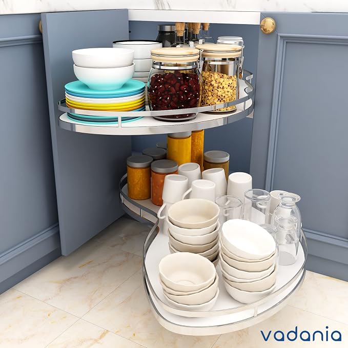 VADANIA Blind Corner Pull Out Organizer, 36" Right Swing Cabinet | 2-Tier Swing Tray, Soft Close, Right Hand Open, Space Saving Blind Corner Cabinet Design - Image 7