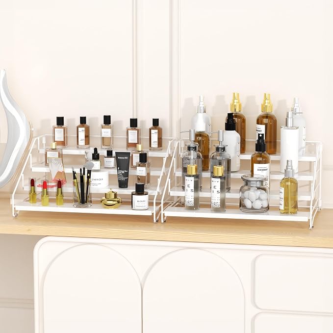 BOIVSHI Spice Organizer for Cabinet, Depth Adjustable Spice Rack, White | 4 Tier Spice Rack for Countertop, 2 Pack Spice Organization for Cabinet, Easy to Assemble Spice Cabinet Organizer - Image 8