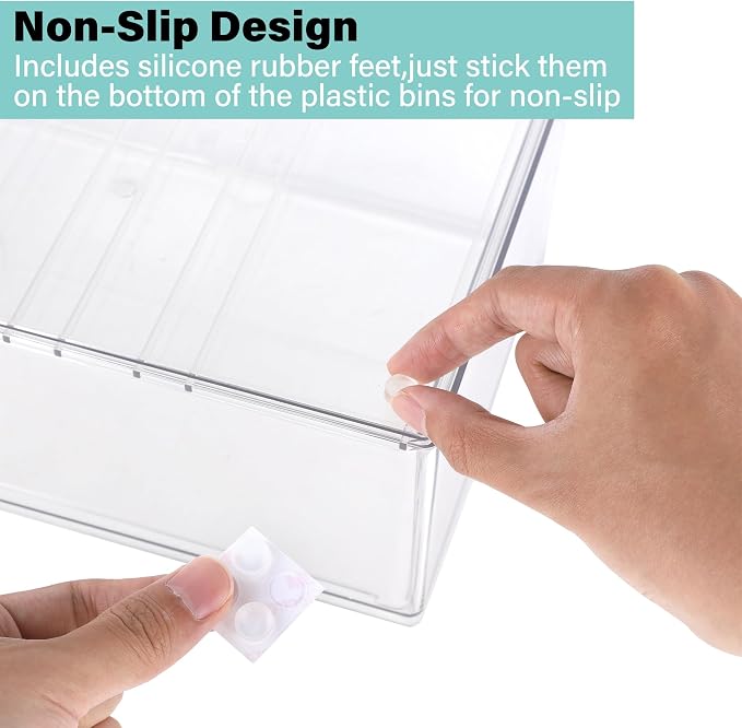 Prsildan Stackable Clear Makeup Organizer Acrylic Storage Drawers with 2 Drawers for Vanity Bathroom Office Desk Modular Drawer System for Cosmetics Jewelry Toiletries Home Organization - Image 6