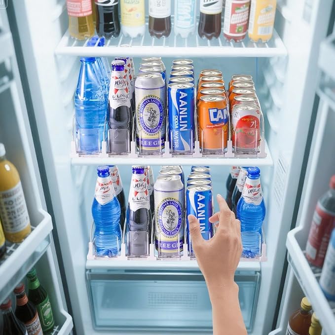 Fridge Drink Organizer for Soda Cans, 3Row Automatic Can Dispenser with Self-Pushing Design, Space-Saving Beverage Storage Rack, Holds 15 Cans - Image 7