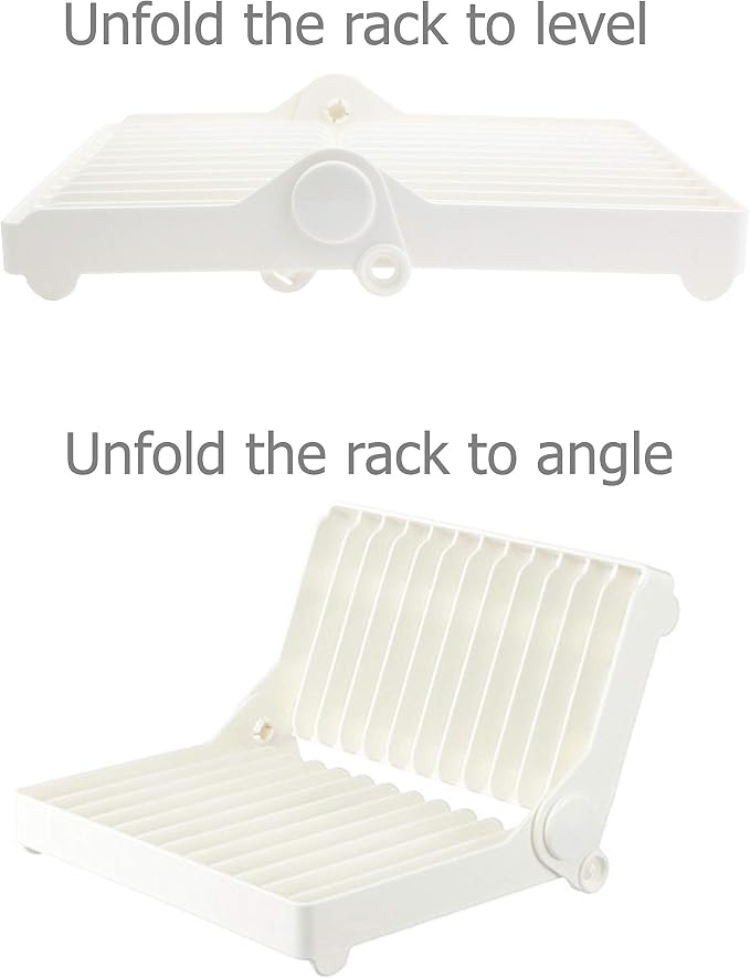 EIKS Foldable Drying Rack for Vegetable Fruit and Tableware | Kitchen Sink Organizer, Perfect for Storage and Draining Dinnerware and Glassware - Image 2