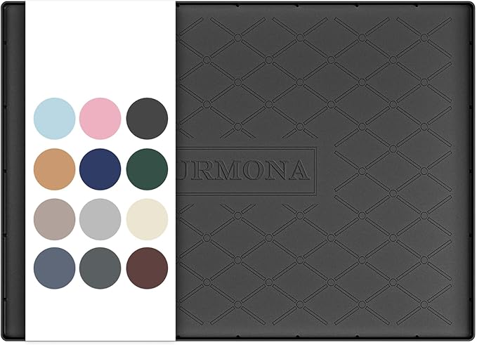 URMONA 28" x 22" Waterproof Silicone Mat in Multiple Sizes & Colors, Under Sink Mat for Kitchen & Bathroom, Pet Food Pad for Dogs & Cats, Kitchen Cabinet Liner, Multi-Purpose for Storage(Black) by URMONA
