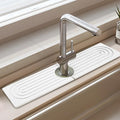 Jiozermi 23.6" Diatomite Faucet Mat for Kitchen Sink, White | Diatomite Stone Sink Tray, Faucet Sink Splash Guard, Absorbent Mat, For Kitchen Bathroom Faucet Sink, 23.6" x 3.9" by Jiozermi