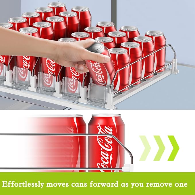 IBORING Drink Organizer for Fridge,Holds up to 25 Cans | Self Pushing Fridge Drink Organizer,Automatic Drink Dispenser for Fridge,Idea for fridge organizers and storage - Image 2