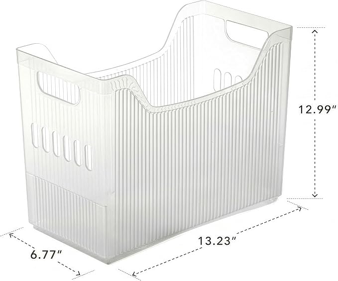 BINO | Plastic Storage Bins, Wide - 2 Pack | THE CANYON COLLECTION | Clear Storage Bins for Organization | Clear Containers for Pantry | Fridge & Freezer Organizer Bin | Cabinet & Pantry Organizers - Image 2