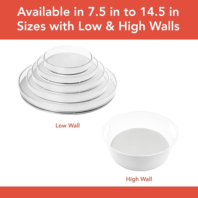 Spectrum Medium Lazy Susan Organizer 9.5 in for Cabinet Refrigerator Pantry Table Rotating Kitchen Storage Spice Rack Fridge Organization, Oyster Gray Spinning Turntable for Sauces Jams Condiments - Image 5