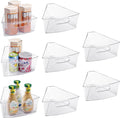 Oubonun Lazy Susan Cabinet Organizer Bins 8 Pack, 1/8 Wedge | For 32 8" Deep Wedge Bins with Handles and Matte Non-Slip Bottoms, Pantry Items Organized, Food Safe BAP-Free Plastic by Oubonun