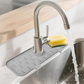 Kitchen Sink Splash Guard - Silicone Faucet Mat for Kitchen Sink Light Gray | Water catcher mat, Sink drain pad behind faucet, Sink rubber mat around faucet guard & draining mat, bathroom sink protector by Gosmol