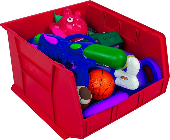 Akro-Mils 30270 AkroBins Plastic Storage Bins, 18"x16"x11", Red, 3-Pack | Space-Saving Stackable Bins for Garage, Pantry, Craft Organization - Image 7