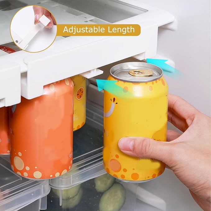 Large Capacity Can Holder for Fridge – Hanging Soda Can Dispenser and Organizer Rack – Beverage Can Storage for Refrigerator and Freezer - Image 3